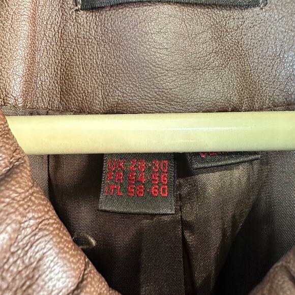 Danier‎ Vintage Leather Jacket Womens 2XL Brown Full Zip Butter Soft Above Knee - Picture 11 of 13
